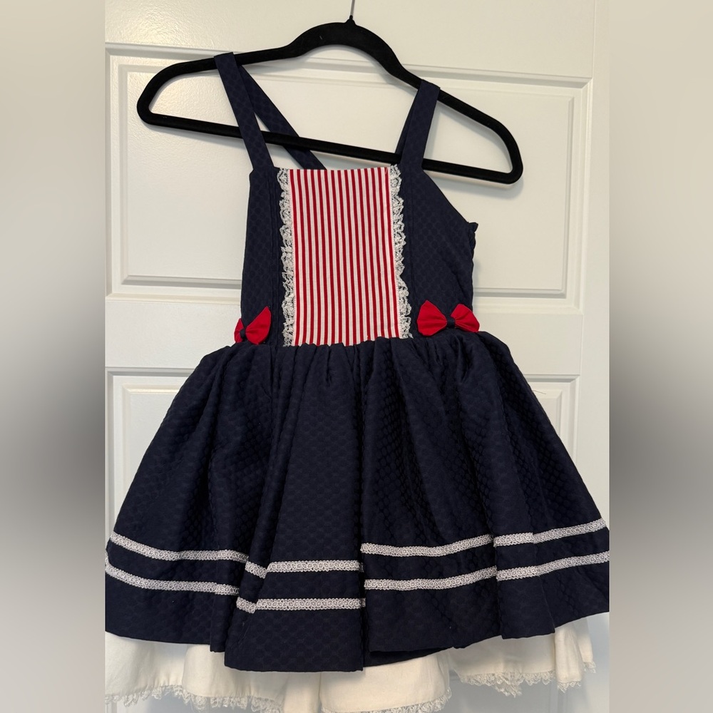 Dollcake Forget Me Not Navy and Red Striped Formal Dress